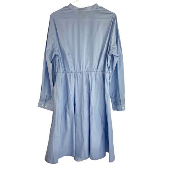 Eloquii Blue Long Sleeve Striped Shirt Dress - Picture 7 of 7